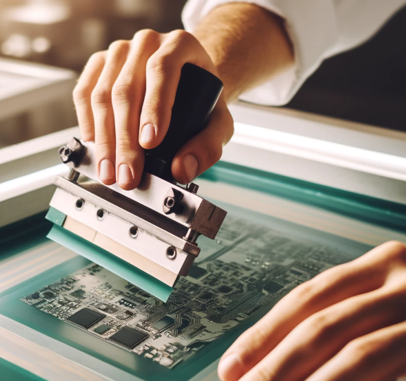 Advanced DIY stencil printing setup for PCB prototyping.