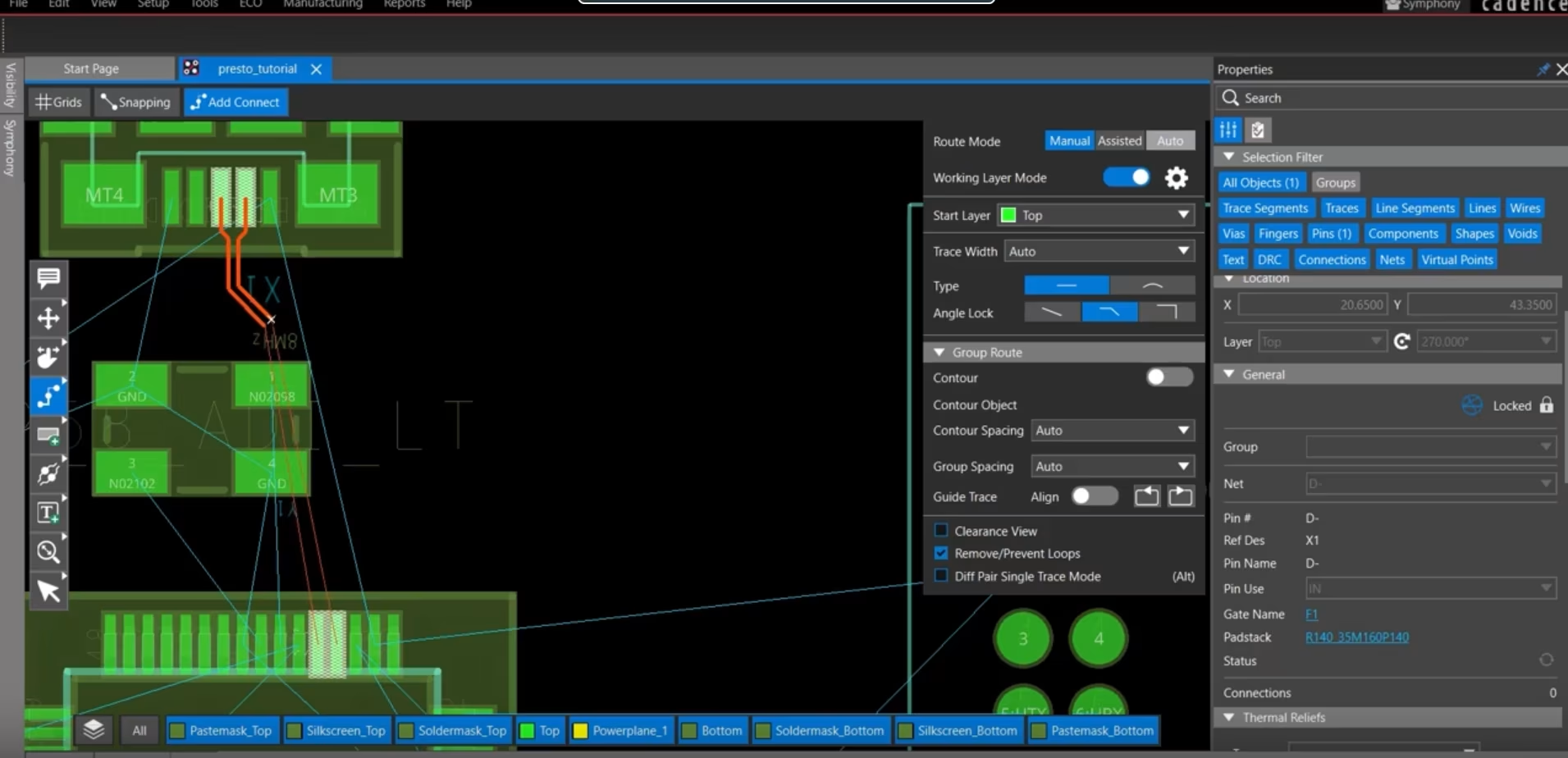 "Setting design rules in PCB software to prevent router switch issues."