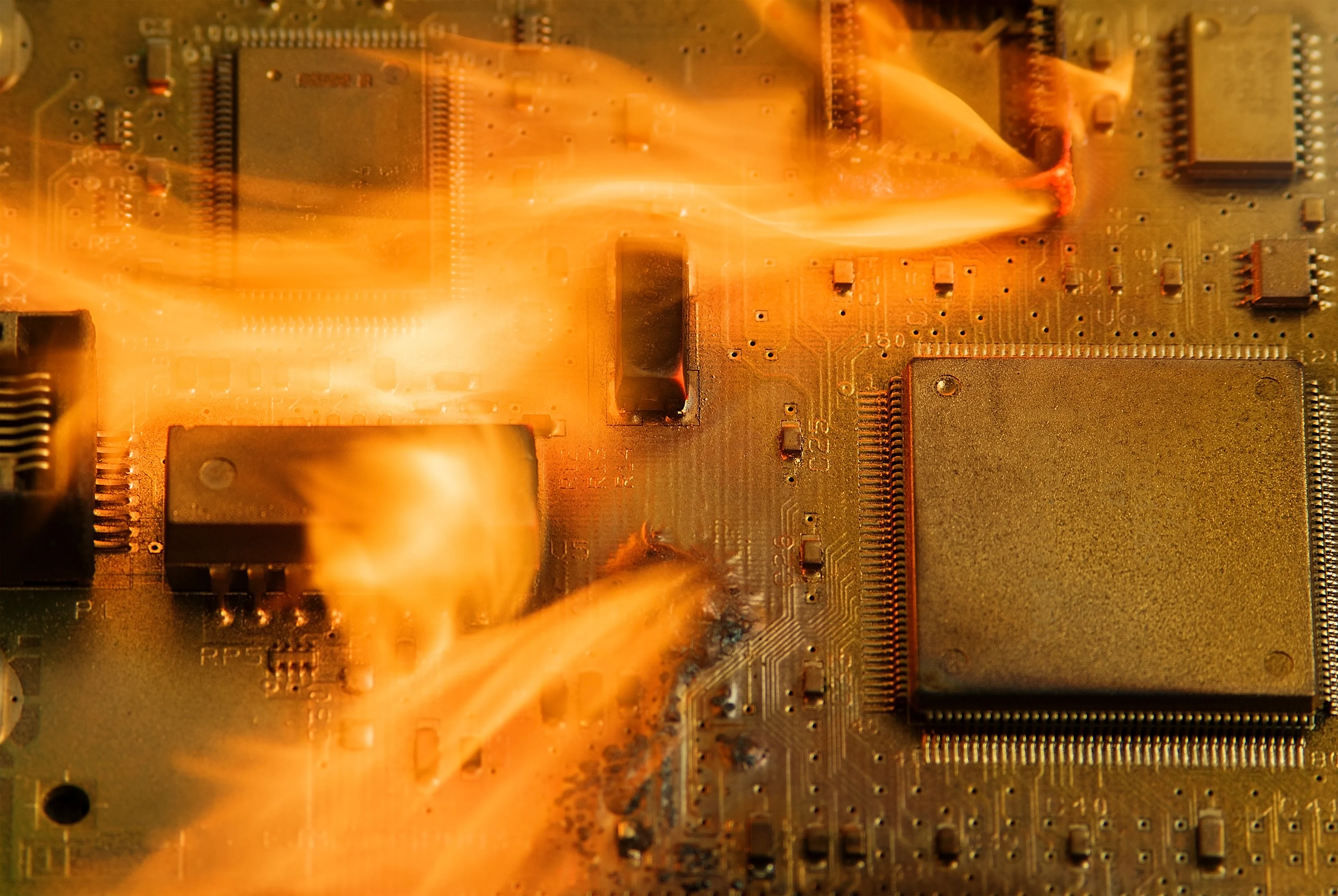 Smelting furnace in action for pyrometallurgy PCB recycling