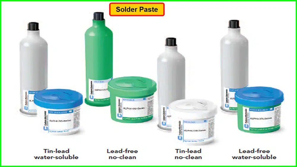 Various solder paste types for PCB stencil printing