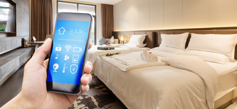 IoT enabled room controls in a smart hotel room