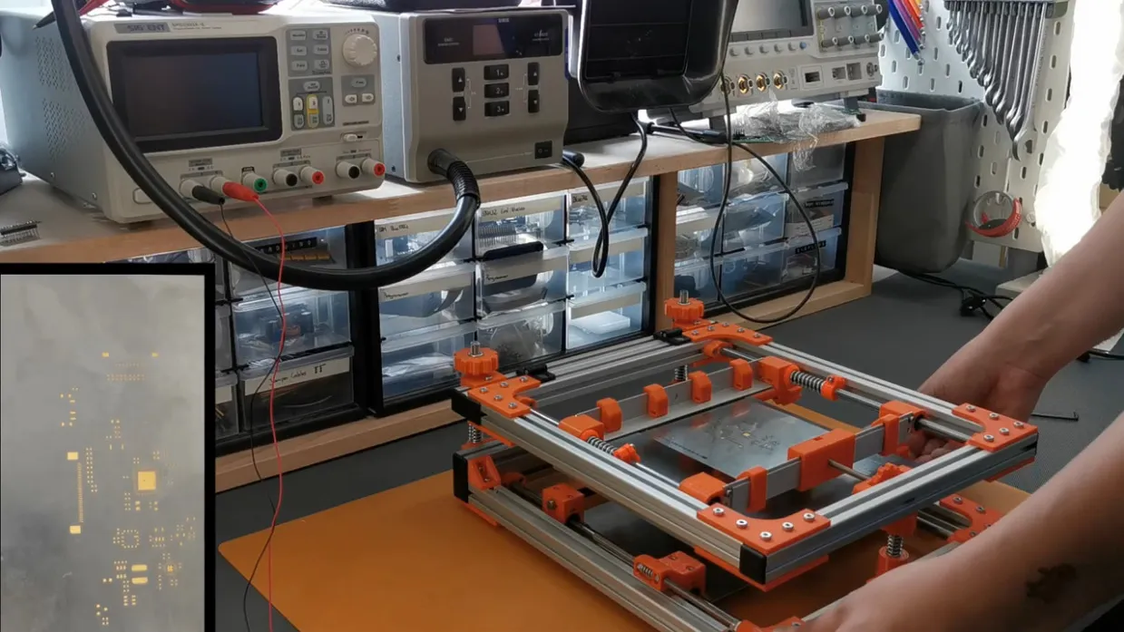 Home workbench setup for stencil printing with essential PCB assembly tools