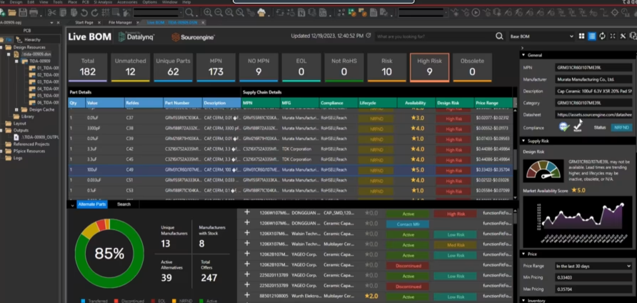 Digital inventory management system for PCB assembly tracking