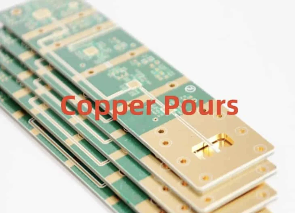 Thermal vias and copper pours for heat dissipation in compact ECU PCB