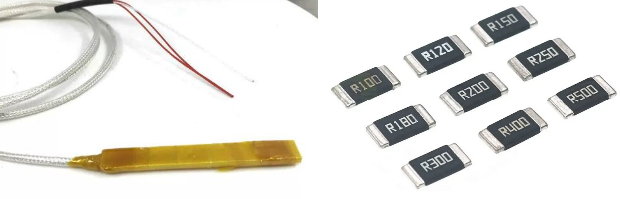 Cross-section of PCB showing buried resistors vs. surface mount components