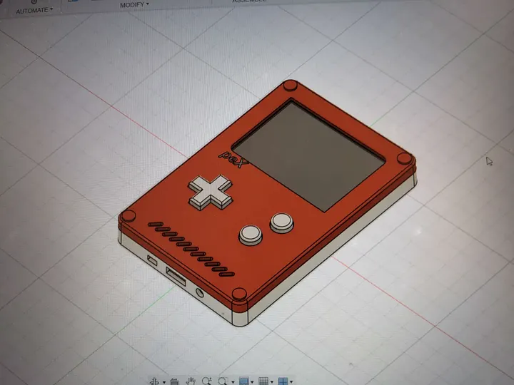 Prototype PCB for a retro portable gaming device during testing