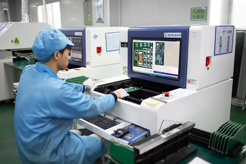 4-layer PCB quality control testing during mass production.