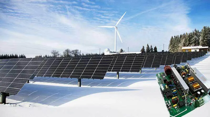 Solar PCB with environmental damage from moisture and dust