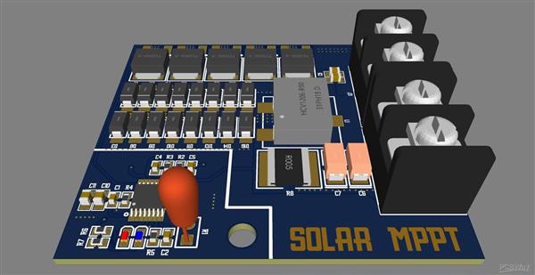 PCB layout diagram showing thermal vias under a component for beginner thermal management