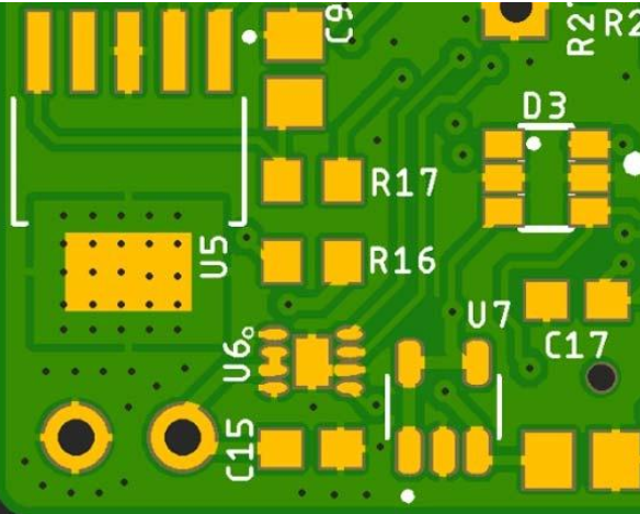 Thermal vias in PCBs for heat dissipation under a component
