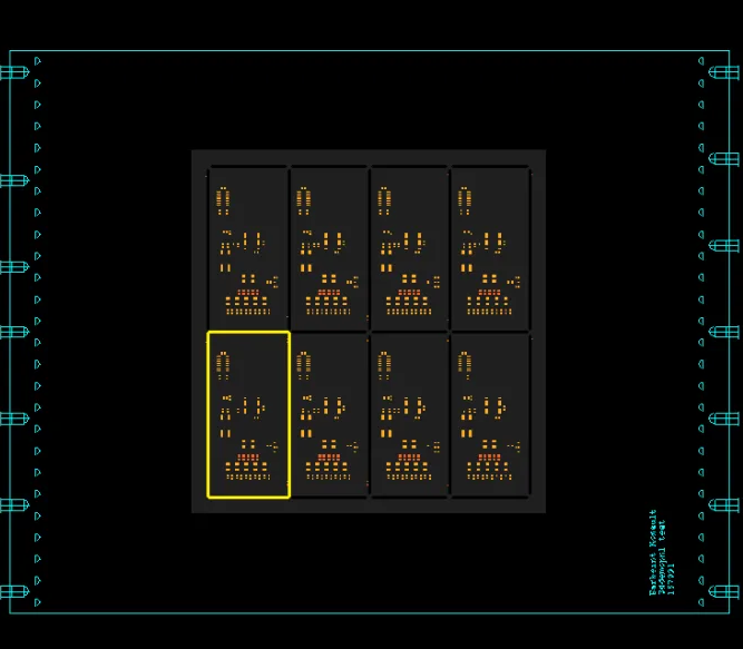 PCB design software showing solder paste layers for stencil creation