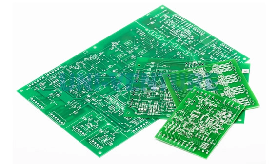 Close-up of a single-sided CEM-1 PCB showcasing its material structure.