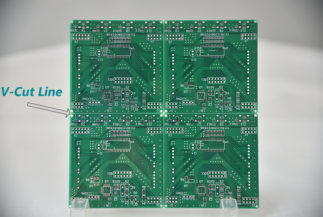 Example of PCB panelization layout with multiple boards on a single panel