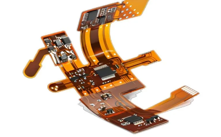 Futuristic medical device with high-layer-count PCB showcasing emerging technology trends