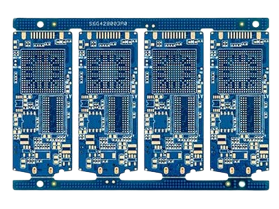 HDI PCB panel layout with multiple boards for manufacturing optimization