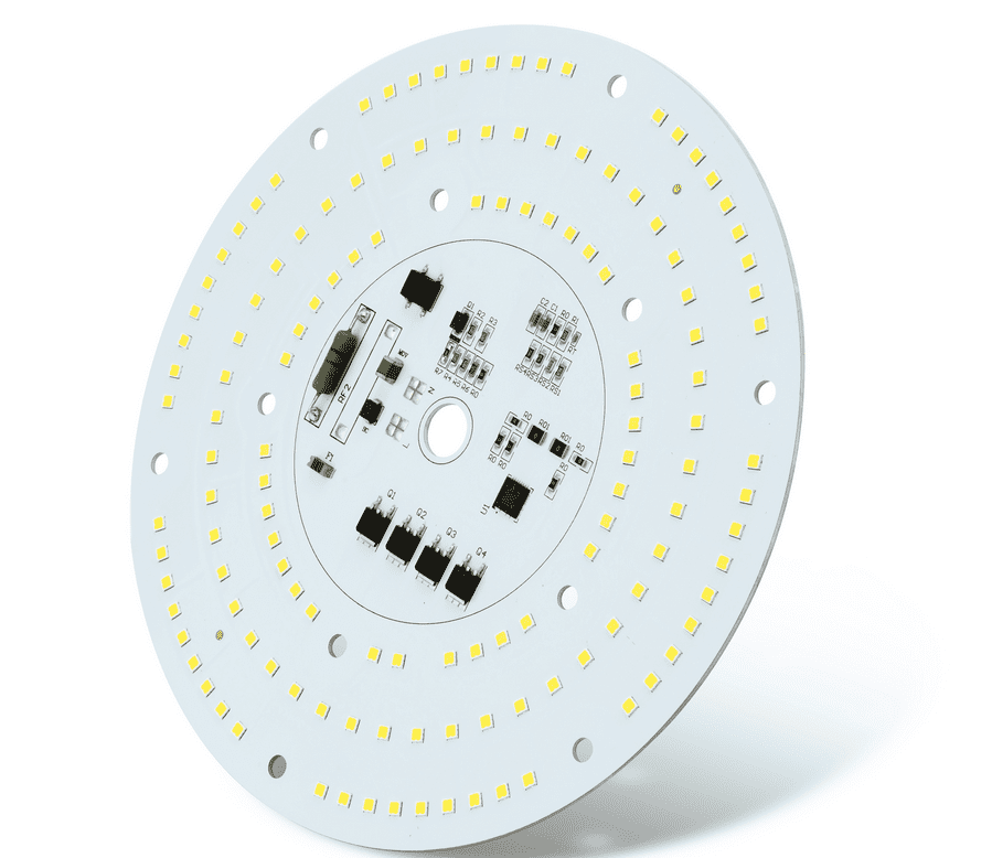 LED PCB with white solder mask for improved light reflection