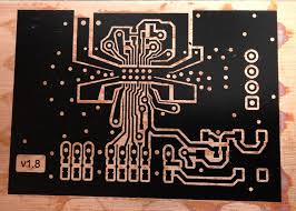 Circuit design printed on toner transfer paper for PCB etching