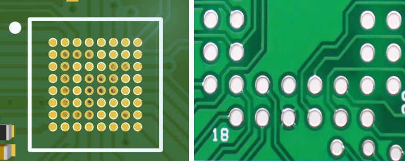 Comparison of traditional via vs. Via-in-Pad for BGA routing in high-density PCB