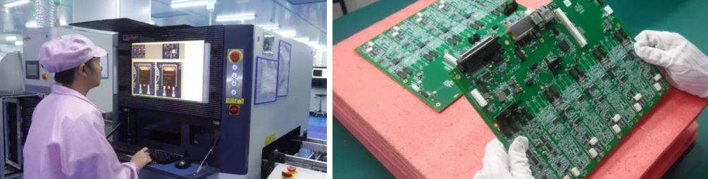 Comparison of AOI machine and manual PCB inspection.
