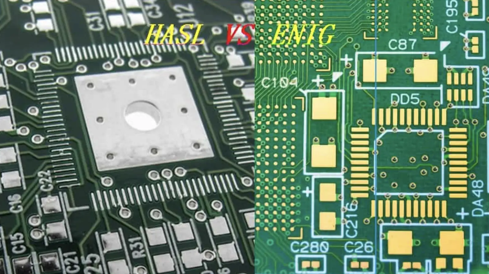 Comparison of HASL and ENIG PCB surface finishes