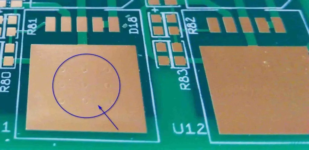 Stages of Via-in-Pad manufacturing process in PCB fabrication