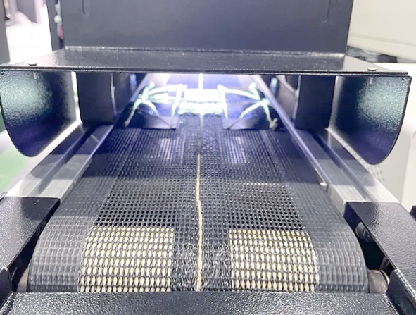 UV light curing conformal coating on PCB for fast results.