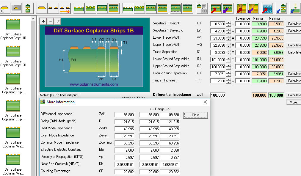 Impedance control software tool for PCB design
