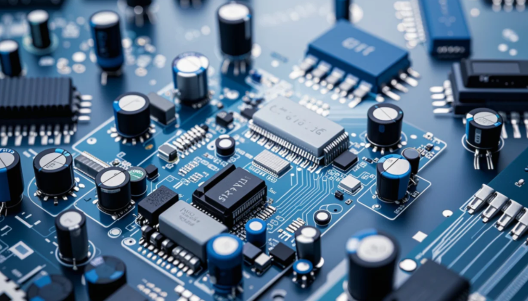 Through-hole components soldered on a durable PCB