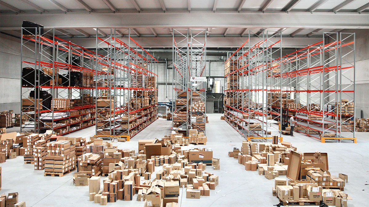 Warehouse storing raw materials for stable PCB supply chain.
