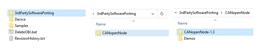 Project directory structure for CANopenNode