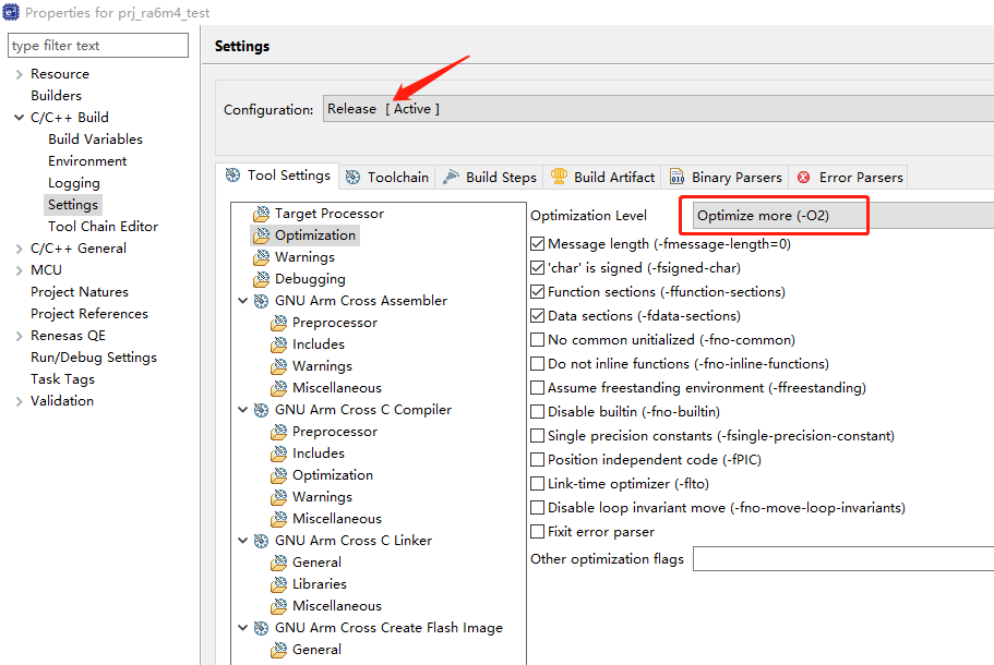 Release build optimization setting