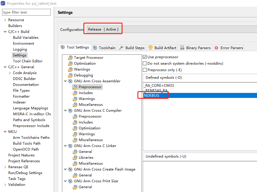 Debug build optimization setting