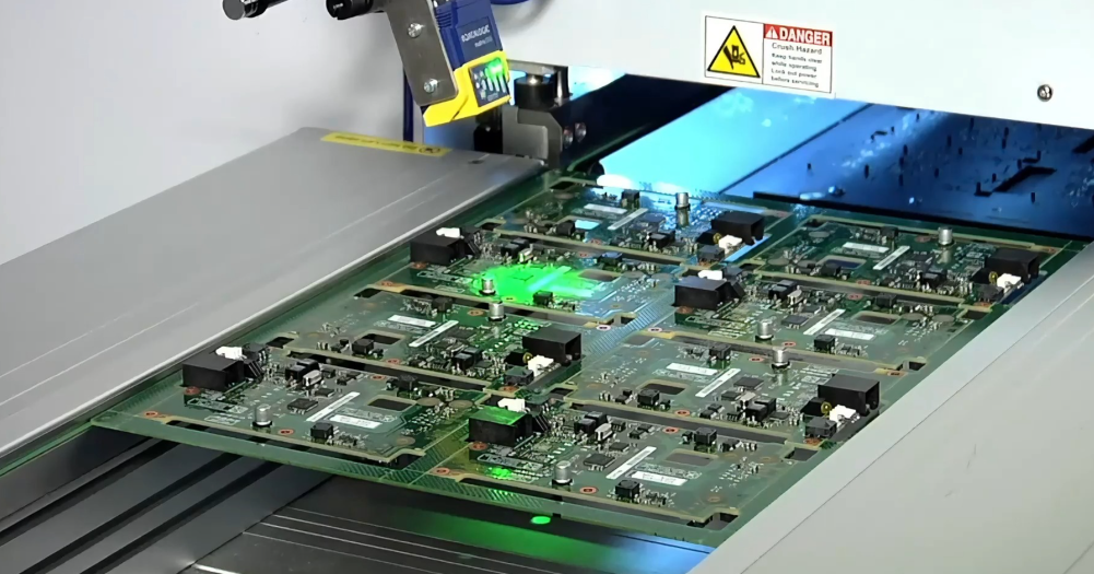 Pick-and-place machine during Electronics PCB assembly