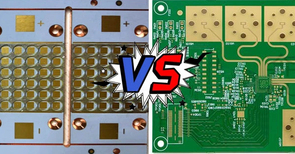 Comparison of IMS PCB and FR-4 PCB for high-power applications.