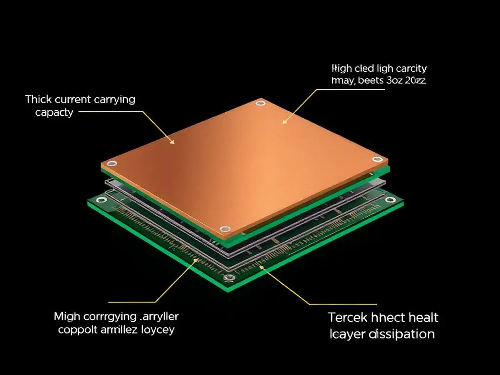 Finished thick copper PCB in a high-power application