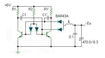 Figure 2: Adding inductance to the output of Figure 1 to improve converter efficiency