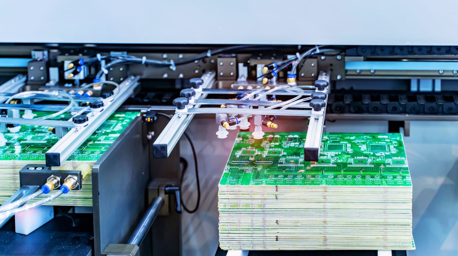 PCB under electrical testing for quality assurance