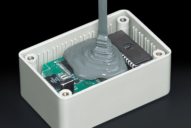 Potted electronic circuit board for harsh environment protection