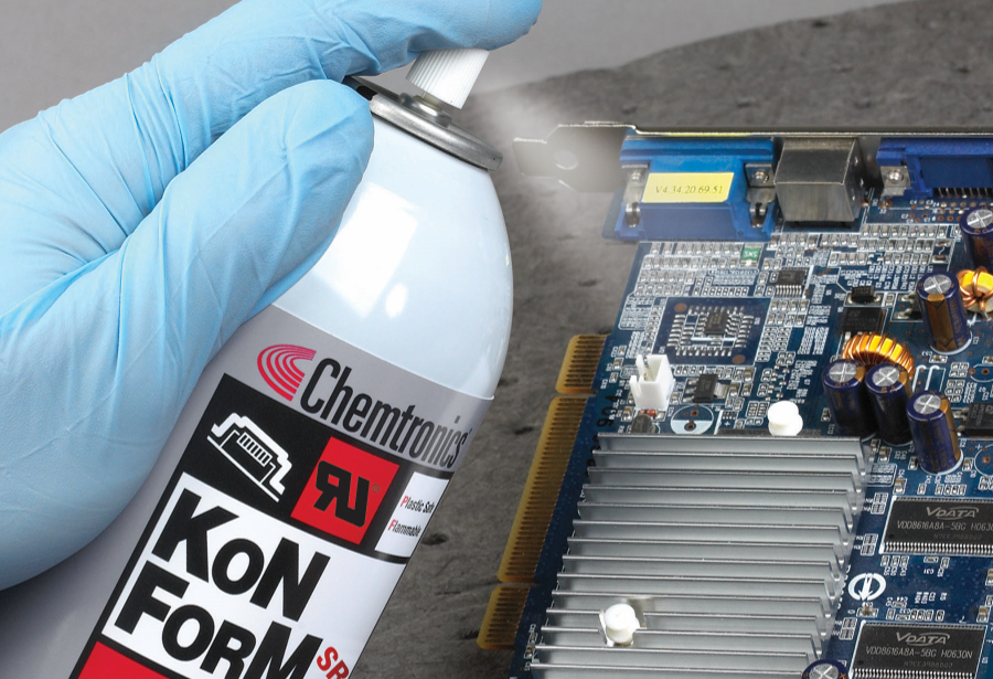 Acrylic conformal coating on PCB for moisture protection