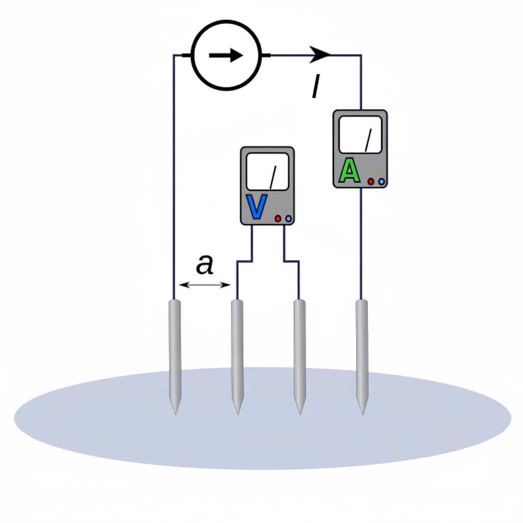 Four-point probe setup