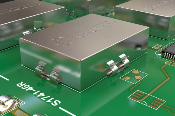 PCB with metal shield and copper pour for EMI protection
