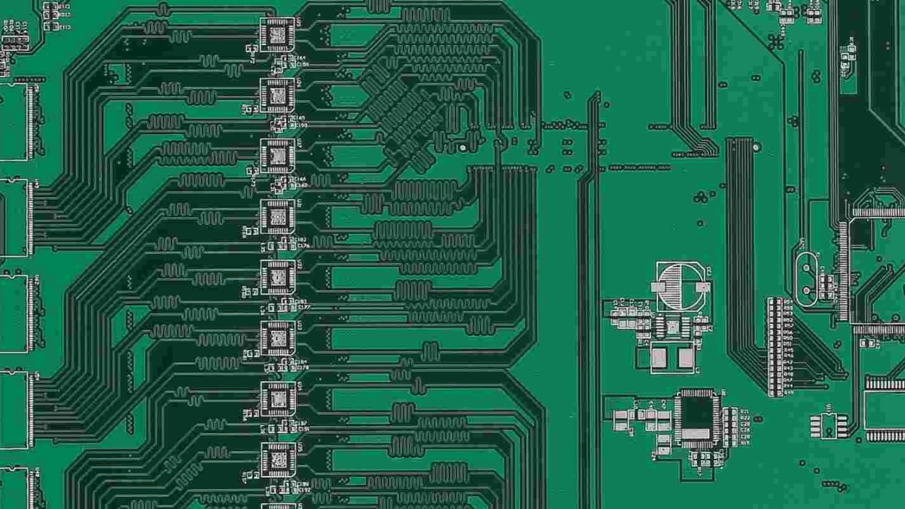 PCB layout with test structures for impedance control validation.