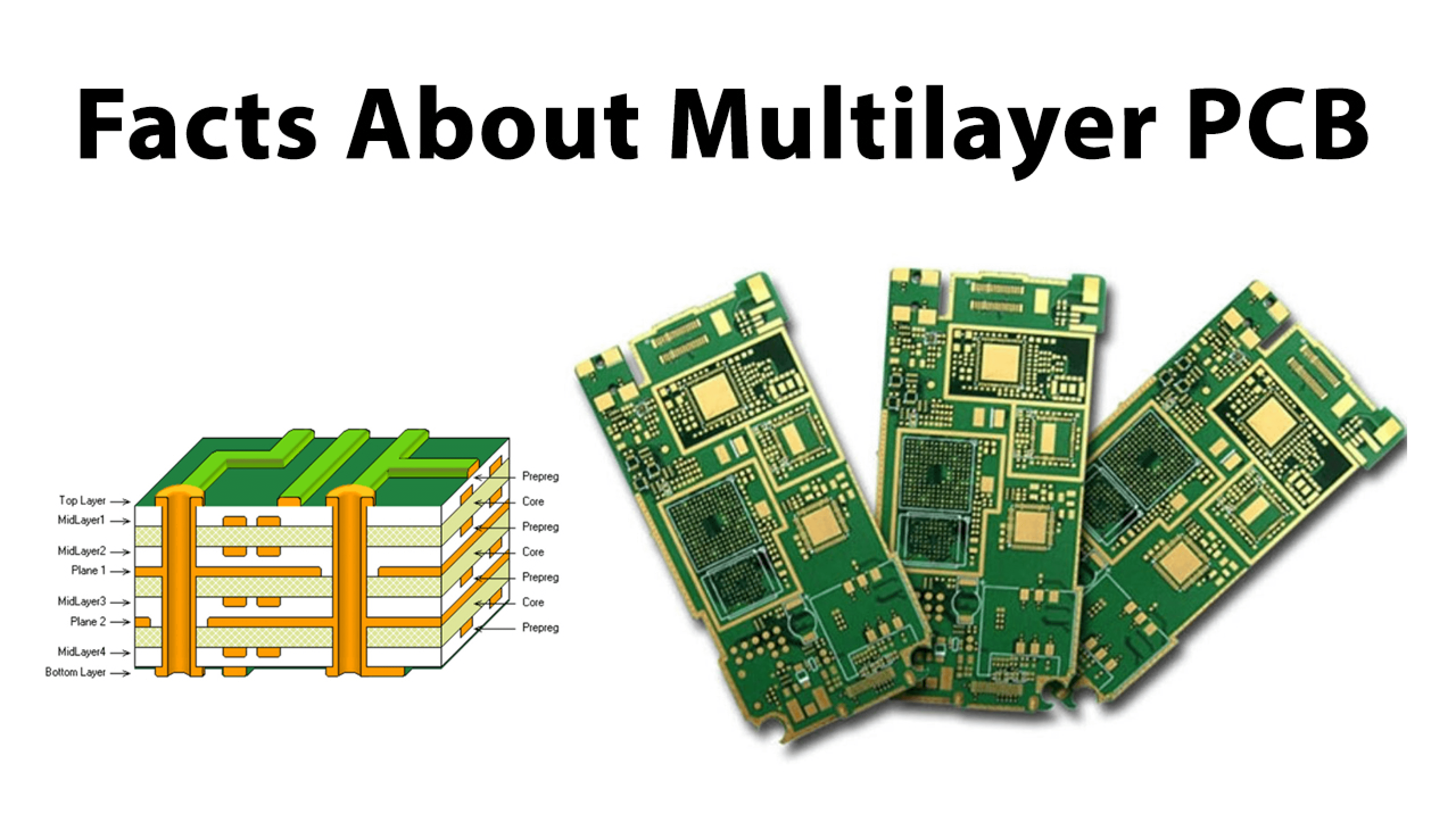 Completed DIY multi-layer PCB showcasing multiple layers.