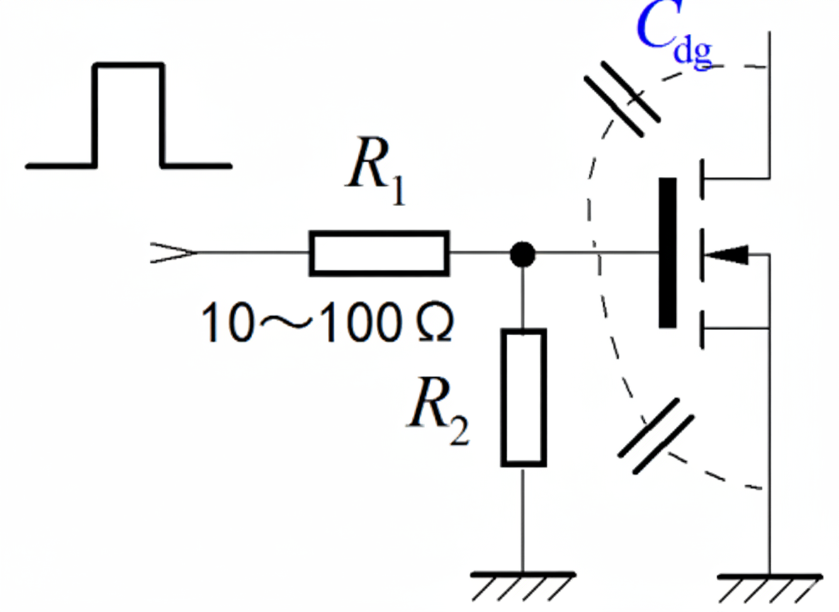 the MOSFET gate has parasitic capacitances