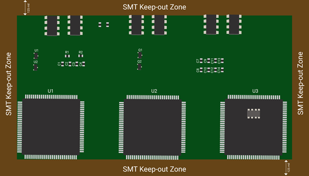 PCB prototype testing for DFA component spacing guidelines.