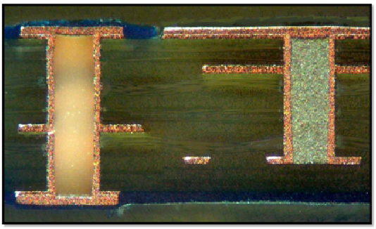 Comparison of conductive and non-conductive blind via filling materials.