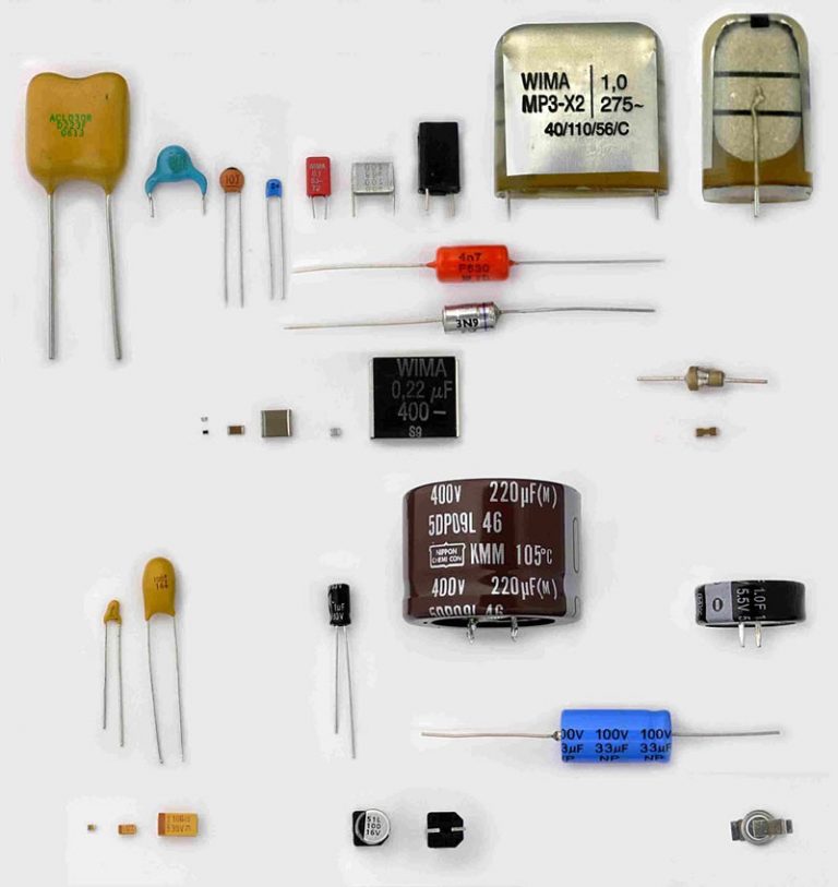 Types of capacitors on a battery charger PCB