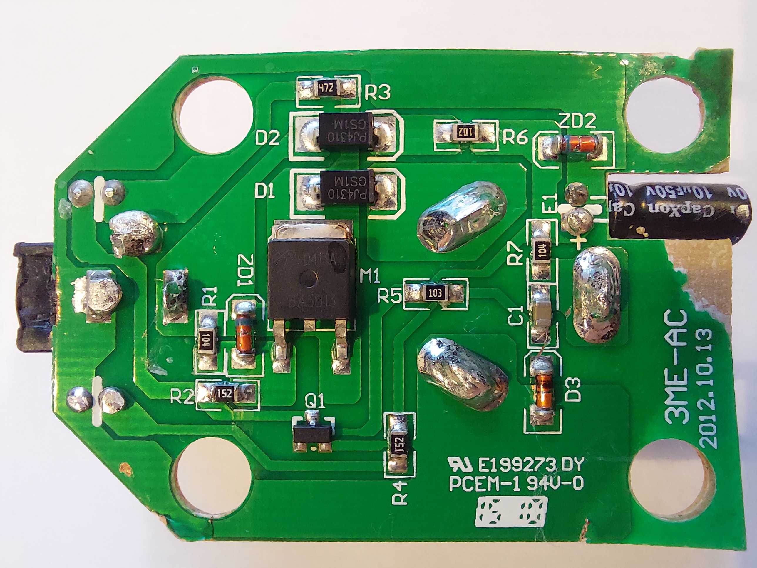 Integrated circuit on a battery charger PCB