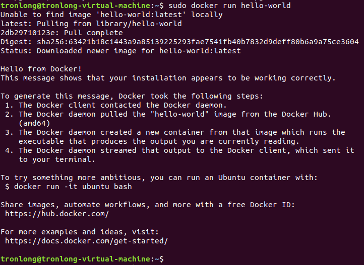 Verify Docker installation