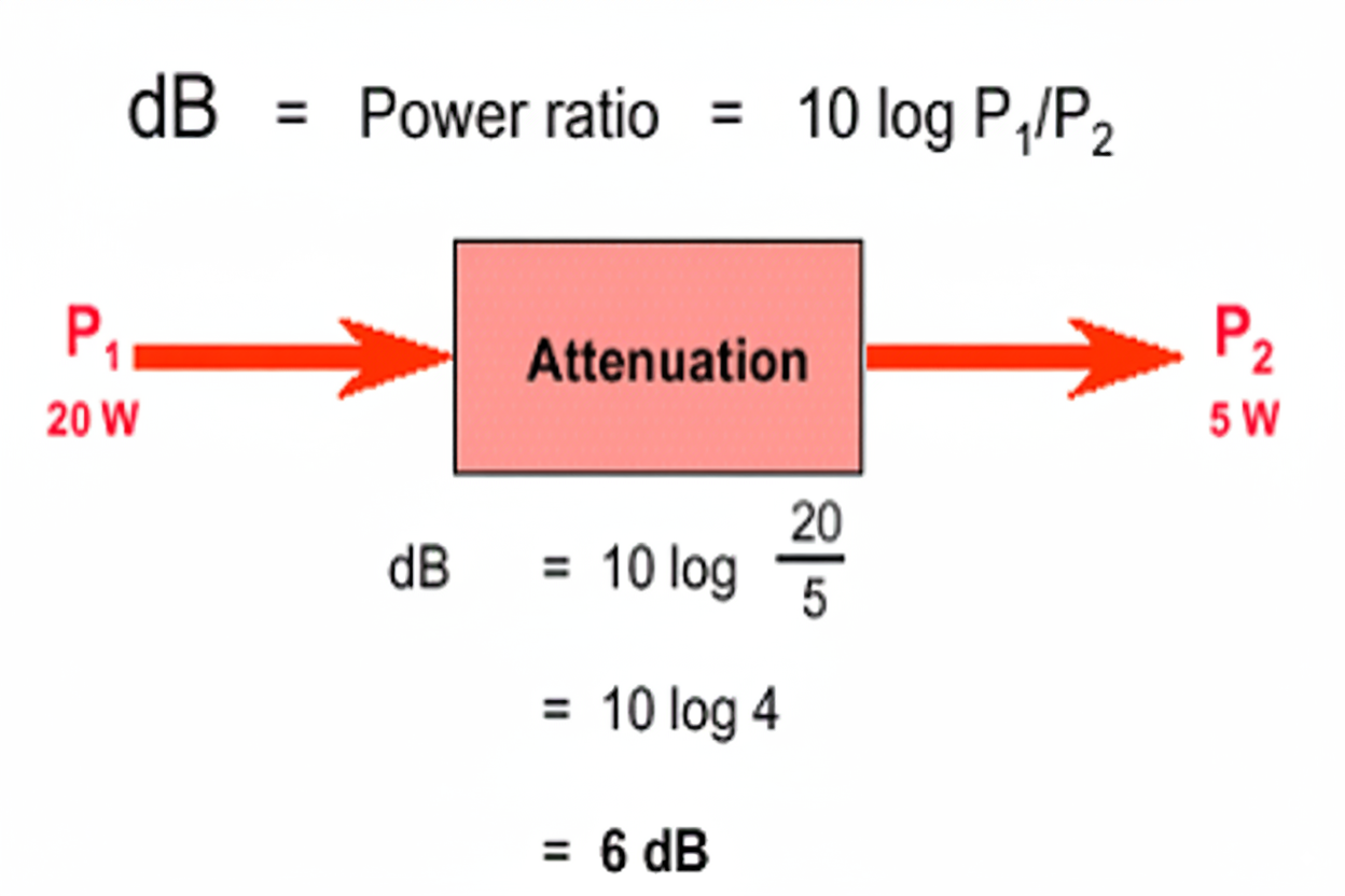 Decibel formula for power ratio